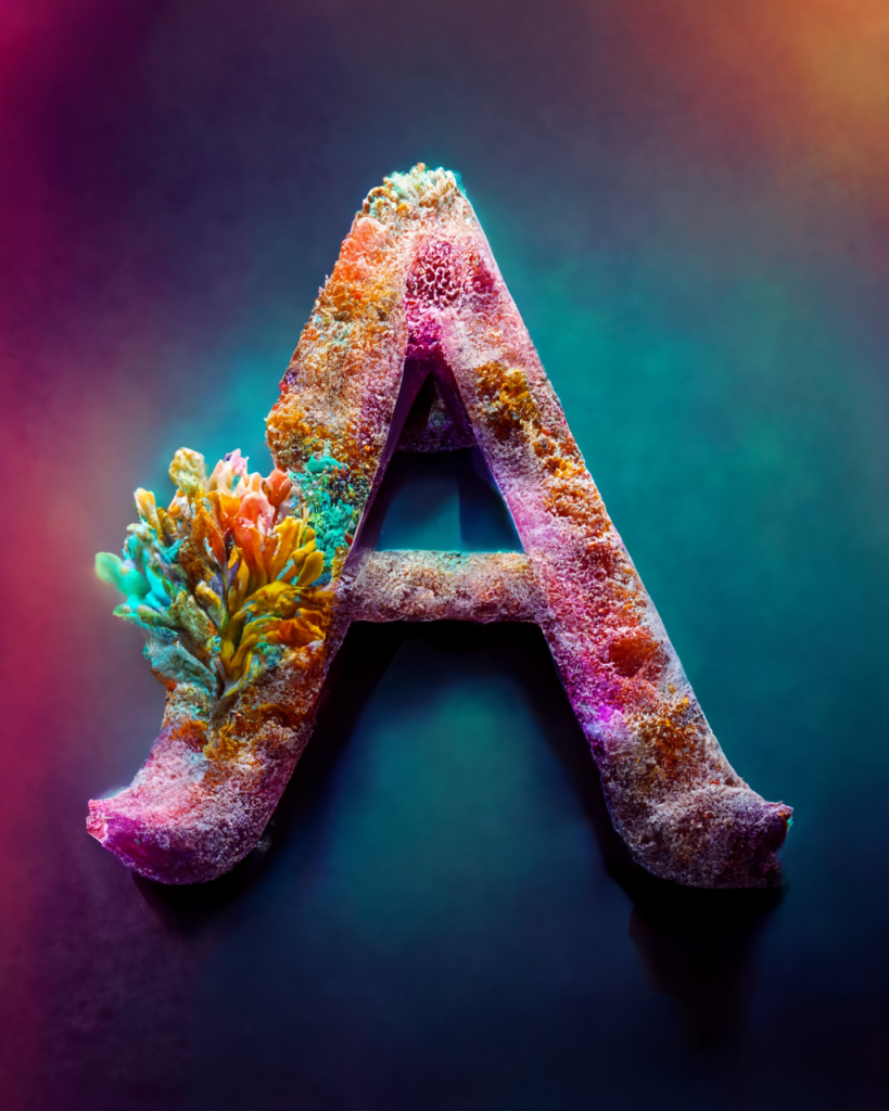 Sperimenting with Typography in Midjourney-Letter A