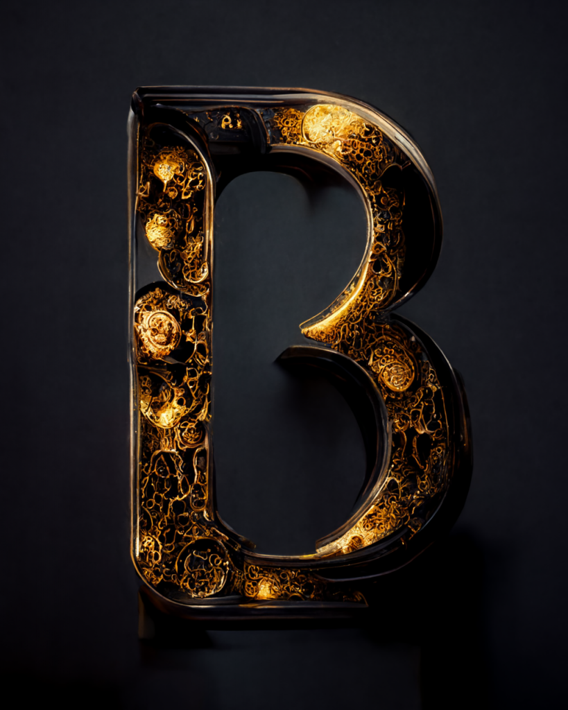 Sperimenting with Typography in Midjourney Letter B