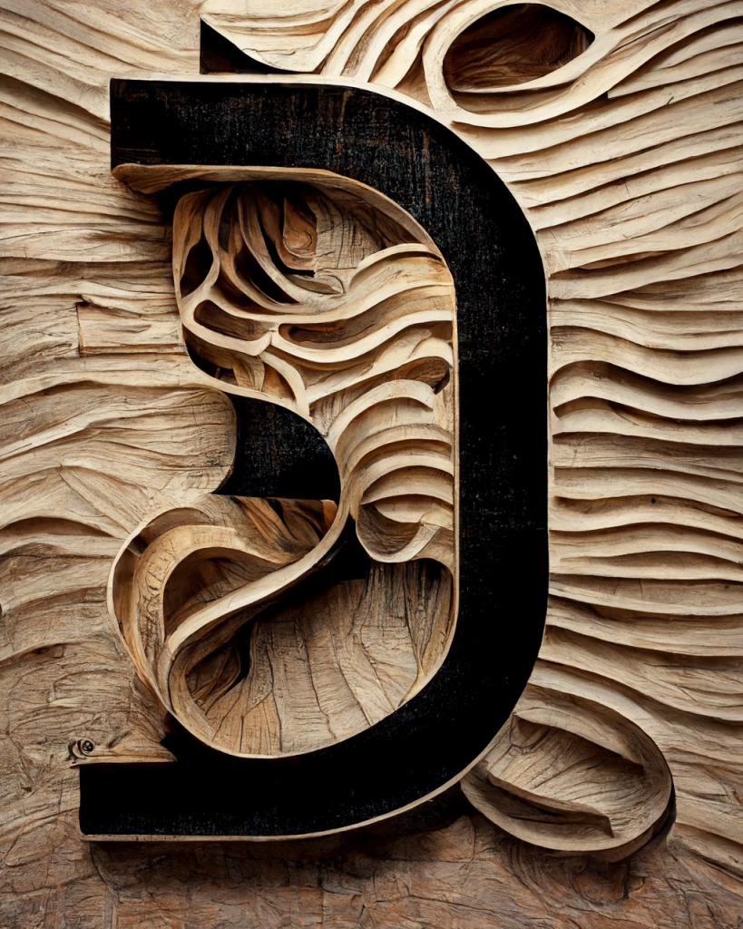 Sperimenting with Typography in Midjourney Letter D